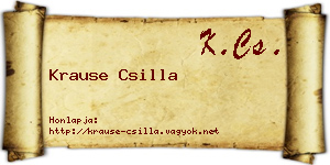Krause Csilla névjegykártya